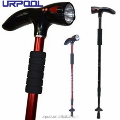 China URPOOL BRAND Smart Walking Stick Aluminum Telescopic Adjustable Walking Cane With LED Flashlight UR15010 for sale