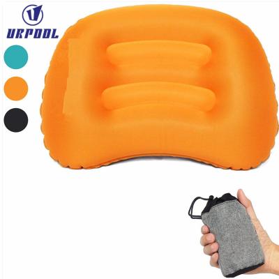 China Travel Outdoor Air TPU Folded Ultralight Compact Compact Inflatable Neck Pillow With Carry Bag for sale