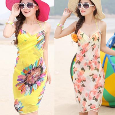 China Summer Strapless Sunscreen Dress Beach Bikinis Towel Scarf Beach Dress Spaghetti Wear Viable Sundress Women Dress Vacation Female Wear for sale