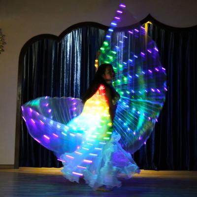 China Wings Belly Dance Adult Props 360 Degree Led Wings With Adjustable Sticks Stage Performance Props Shiny Led Wings for sale