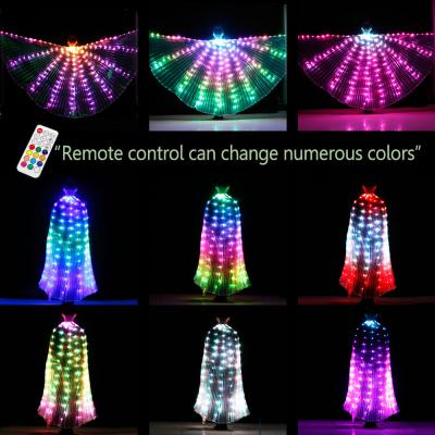 China Wings Rainbow Color Alas Wing With Led Lights Isis Led Wing Glowing Isis Dancewear Remote Control Circus Led Light Luminous Costumes for sale