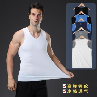 China QUICK DRY Men's Fitness Vest Summer Outdoor Basketball Training Basing Running Ice Silk Sleeveless Marathon Vest Men for sale