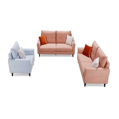 China Frame Live Room Home Sofa Furniture Green Fabric And Pink Modern Solid Wood Sectional Sofa Set for sale