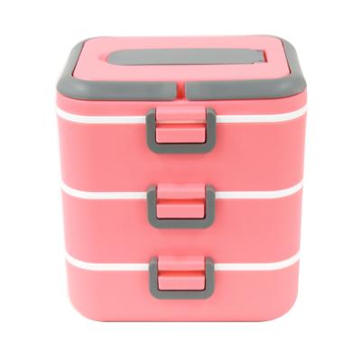 China PORTABLE food bowl warm insulated food container for kids 3 layers insulation tableware bowl for sale