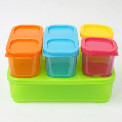 China No 5 PCs Plastic Box Kitchen Food Storage Container Set Lunch Box With Lids Food Box Organizer for sale