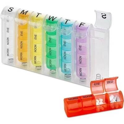 China New PP Pill Box Plastic Storage Box Medical Case Weekly Monthly 7 Day Organizer Travel Portable Pill Box for sale