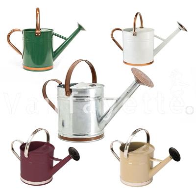 China Durable 1.3 Gal Movable Upper Handle Vintage Zinc Galvanized Steel Watering Can With Removable Spray Nozzle Metal Watering Can for sale