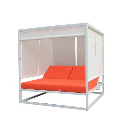 China Modern Daybed With Canopy Rattan Daybed With Canopy Outdoor Bed With Canopy Aluminum Outdoor Daybed Gazebo Lounge Furniture for sale