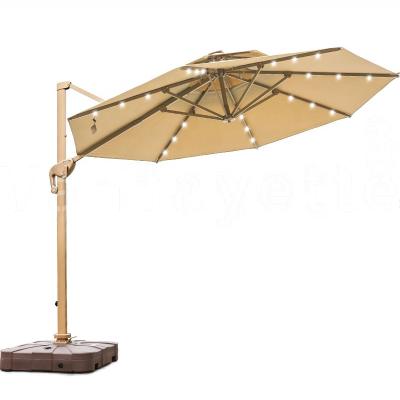 China Led Light Patio Parasol With Solar Led Lights Garden Parasol Umbrella Patio Commercial Led Gardeners Eden Parasol With Led Light for sale