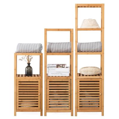 China Modern Multi-Layer Bamboo Stacking Racks And Shelves Bathroom Shelves Rack Bamboo Wood Shelf for sale