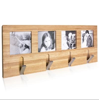 China Fancy Modern Newest Design Bamboo Photo Album With Clothes Hook for sale