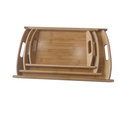 China Cheap Eco-friendly Organic Bamboo Sustainable Wholesale Tray Serving Tray for sale