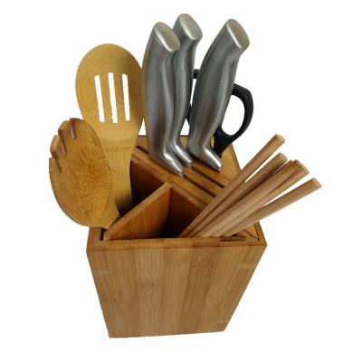 China Bamboo Knife Fork Spoon Kitchen Chopsticks Storage Rack Stand Holder for sale