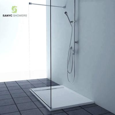 China Hot Selling Modern Portable Bathroom Rectangular Resin Hotel Tray Artificial Stone Shower Tray for sale