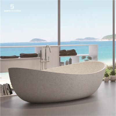 China Eco-freindly Tech Support Freestanding Stone Line Compound Bathtub Freestanding Outdoor Bathtub With Overflow for sale