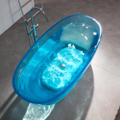 China Free high quality independent color custom acrylic transparent bathtub hotel supply transparent glass bathtub for sale