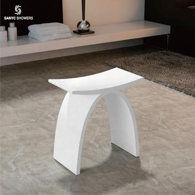 China Sanyc Removable Cover Showers Acrylic Solid Surface White Bathtub Stool for sale