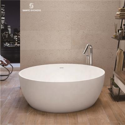 China Stone Free Standing Two Person Round Bathtub Resin Bathtub Solid Outdoor Acrylic Bathtub for sale