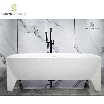 China Pure White Solid Outdoor Bathroom Stone Resin Bathtub Freestanding Bathtubs Eco-friendly Acrylic Material for sale