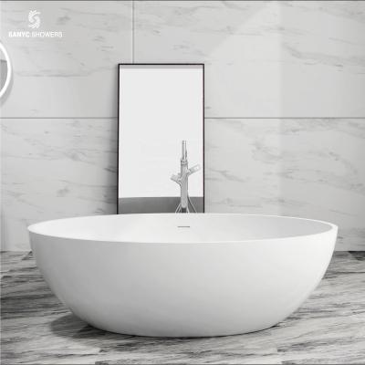 China Indoor Free Soaking Bathtub Chinese Teen Bathtub Acrylic Artificial Stone Freestanding Bathtubs for sale