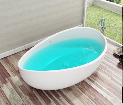 China Bathroom Tub Modern Artificial Stone Resin Solid Outdoor Freestanding Bathtub for sale