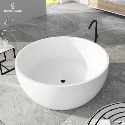 China Freestanding Finger Turned Resin Solid Surface Free Standing Stone Bathtub for sale