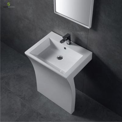 China Modern Sanitary Ware Basin Stone Resin Wall Hang Bathroom Solid Outdoor Wash Basins Hand Sink for sale