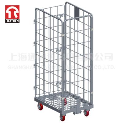 China Torin SWK1042-WOT Multi-Layer Cargo Storage Steel Roll Container Mobile Folding Roll Cart Storage and Transport for sale