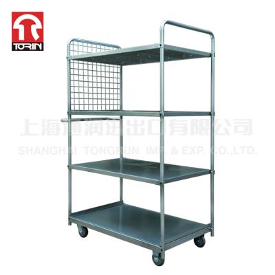 China Storage Torin SWK1027 Dining Car Steel Roll Container Four Tier Double Sided Roll Cart for sale