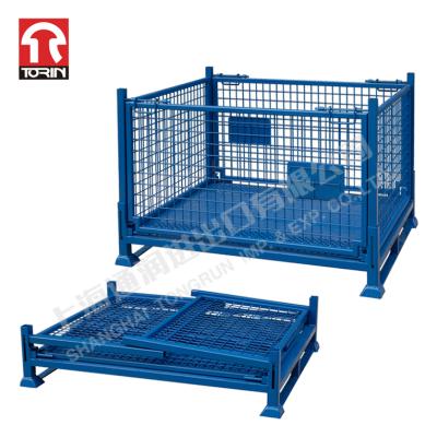 China Torin Folding Warehouse Grid Box Wire Mesh Pallet Container Metal Steel Pallet SWK8007 for sale