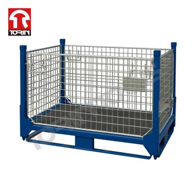 China Torin SWK8020 Folding Metal Parts Packing Wire Mesh Pallet Container Metal Pallet for sale