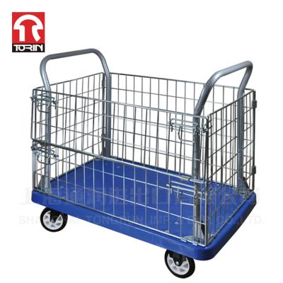 China Torin ST300/500-PL-4 Heavy Duty Metal Wire Roll Cage Handcart Steel Roll Container for sale