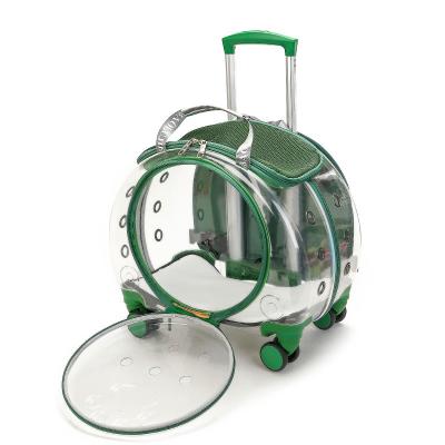 China Viable Portable Transparent Pet Carrier Bag Trolley Crate Backpack For Dog And Cat Travel for sale