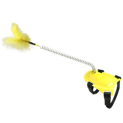 China Viable creative foot or shoe spring feather cat riddle stick toy for sale