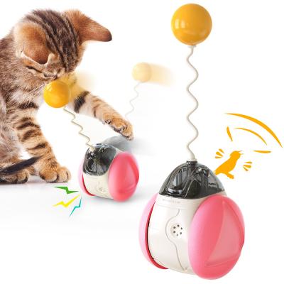 China Viable Car Auto Catnip Balance Rocker Voice Cat Ball Interactive Teasing Toy for sale