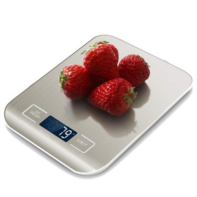 China Custom Logo Stainless Steel+ABS Portable Electronic Digital 10 Kg Scales Table Top Weighing Kitchen Cafe Electric Scale For Food for sale