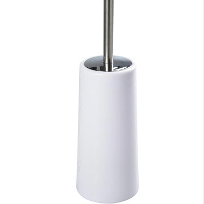 China Fully Enclosed Stocked Toilet Brush And Holder Color Single Toilet Brush Holder With Improved Length Stainless Steel Toilet Brush Handl for sale