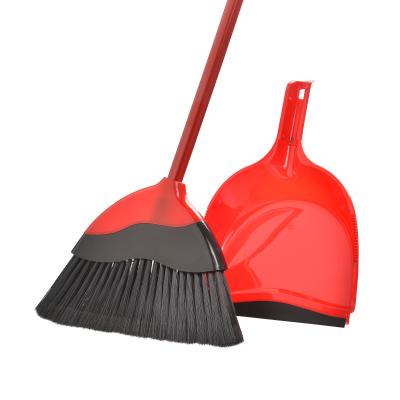 China Floor Cleaning Super Pro Angled Broom with Attachable Dustpan Snaps on Broom Handles Perfect for Home, Kitchen, Office Surface Floor Use for sale