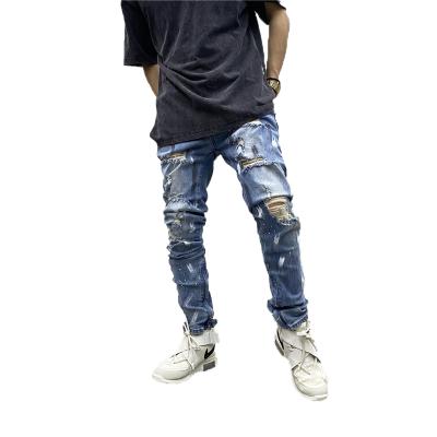 China HUNTW China factory breathable mens jeans custom made mens ripped jeans comfortable and easy jeans for sale