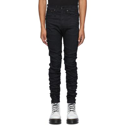 China HUNTW Wholesale Custom QUICK DRY Black Denim Skinny Stacked Jeans Men for sale