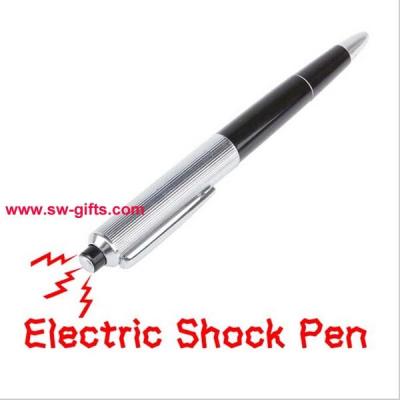 China Joker Play Shocking Electric Shock Novelty Metal Pen Prank Trick Joke Gag New Funny Toy for sale