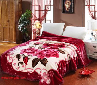 China Blanket with flowers Grade A B Thicken Laschel Blankets Home Textile pink&beige blankets for sale