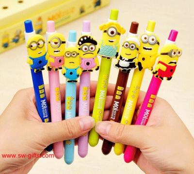 China Cute Korean Stationery Small Yellow People Gel Pen Kawaii Creative Colored Pens School for sale