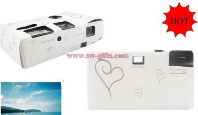 China Single Use Disposable Wedding Bridal Camera 36 photos Silver Funny Heart With Flash and Table Card for sale