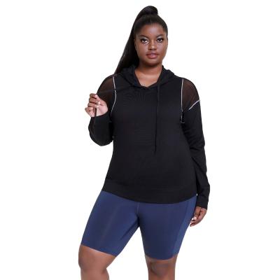 China Breathable Long Sleeve Workout Wear Black Breathable Sports Hoodie Yoga Quick Dry Top for sale