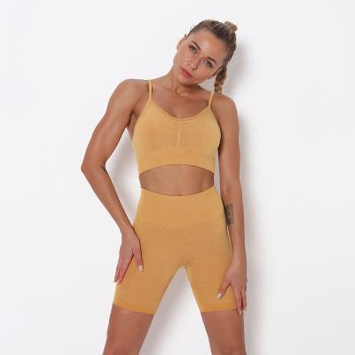 China Breathable Hot Selling Women Workout Shorts Running Gym Sports Yoga Fitness Sets for sale