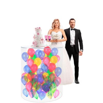 China Durable custom clear factory square pedestal pedestal acrylic cylinder display pillar cube stand for wedding &party for sale