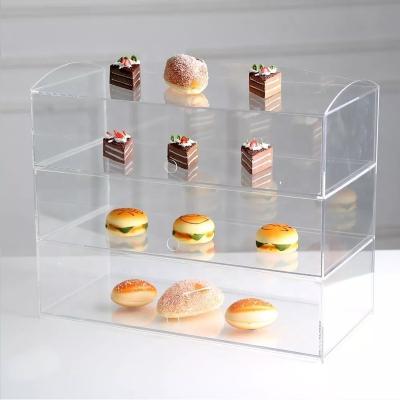 China Retail Stores Pastry Transparent Acrylic Cake Box For Retail Store for sale