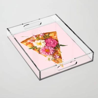 China Guangzhou Eco-friendly Factory Custom Clear Acrylic Cake / Food Tray Acrylic Tray Display Tray for sale