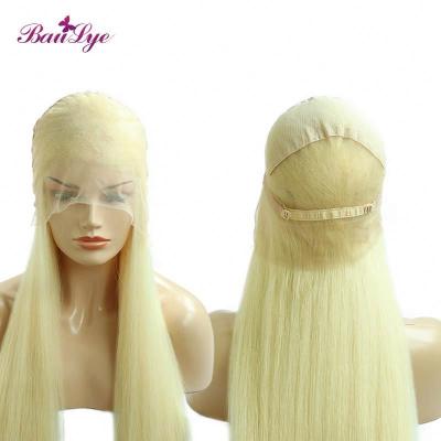 China 613 Blonde Wave Full Lace Wig Silky Straight Human Hair Brazilian Full Lace Hair Wig for sale